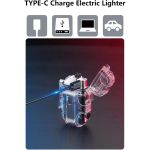 Isqueiro Elétrico Recarregável com Lanterna LED Resistente a Água 