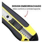 Estilete Semi Profissional Emborrachado com Trava 18mm