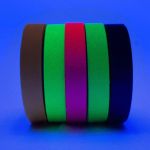 Kit Fita Crepe Neon 6 Cores + 5 Fitas Crepe Preta 48mm x 50m