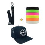 Kit Fita Crepe Neon 6 cores + Suporte de Fitas + Boné Casa do Roadie