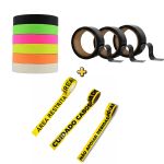 Kit Fita Crepe Neon 6 cores + Fitas de Advertência + 3 Fitas Isolantes