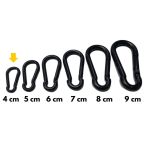 Kit com 10 Mosquetões de Ferro Casa do Roadie Preto 4cm