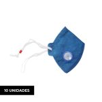 Kit 10 Máscaras Air Safety PFF1S Com Válvula Azul C.A 38951
