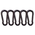 Kit Mosquetão de Ferro Casa do Roadie Preto 8cm - 5 Unidades