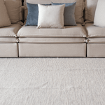 Tapete Artesanal Trama Basic Grande para Sala Mesclado Cinza 200x400