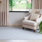 Tapete Artesanal Trama Basic Grande para Sala Liso Cinza 200x200