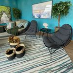 Tapete Outdoor/Indoor Egipcio Hurgh Listras Azul 80cm x 350m