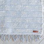 Tapete Artesanal Peludo Dupla Face Scandinavo Quadriculado Cinza 150x300