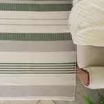 Tapete Artesanal Trama Basic para Sala Listras Verde - Edição Limitada 150x250