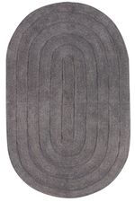 Tapete Viena Oval 50x80cm em Algodão 1200g/m2 Cinza