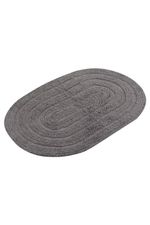 Tapete Viena Oval 50x80cm em Algodão 1200g/m2 Cinza
