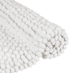 Tapete Antiderrapante Indiano Feito a Mão com Chenille Maldivas - Branco 90x60