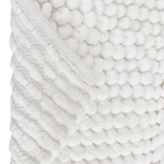 Tapete Antiderrapante Indiano Feito a Mão com Chenille Maldivas - Branco 90x60