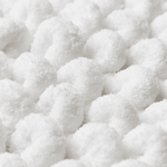 Tapete Antiderrapante Indiano Feito a Mão com Chenille Maldivas - Branco 90x60