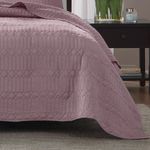 Kit Cobre leito Colcha King 3 Peças Daily Lisa Microfibra Costurada - Rose