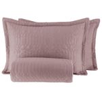 Kit Cobre leito Colcha King 3 Peças Daily Lisa Microfibra Costurada - Rose