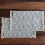 Jogo Americano Artesanal de 2 Peças 32cm x 45cm Coroa Cinza