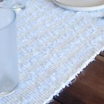 Trilho de Mesa em Algodão Lace Cru e Branco 1,00m