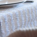 Trilho de Mesa em Algodão Lace Cru e Branco 1,00m