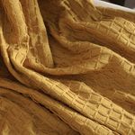 Manta De Sofá Artesanal 1,20m x 1,90m Reliquia Amarelo Ocre