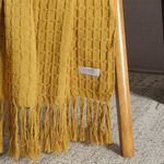 Manta De Sofá Artesanal 1,20m x 1,90m Reliquia Amarelo Ocre
