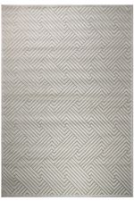Tapete de Sala Egipcio Alto e Baixo Relevo Optical Off White 200x300