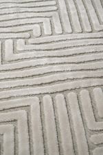 Tapete de Sala Egipcio Alto e Baixo Relevo Optical Off White 200x300