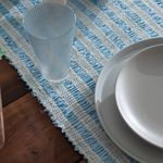Trilho de Mesa em Algodão Lace Azul 1,00m