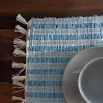 Trilho de Mesa em Algodão Lace Azul 1,00m