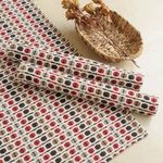 Kit de Cozinha 3 Peças Algodão Indiano Mesclado Vermelho