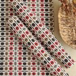 Kit de Cozinha 3 Peças Algodão Indiano Mesclado Vermelho
