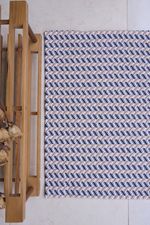 Tapete Avulso 45x65 Algodão Persa Azul e Bege