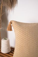 Capa de Almofada Mesclada Caramelo com Pompom