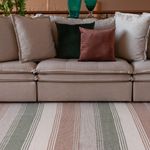 Tapete Artesanal Trama Basic de Sala Urban Listras Verde 200x250