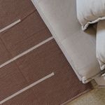 Tapete Artesanal Trama Basic de Sala Listras Chocolate 150x300