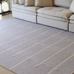 Tapete Artesanal Trama Basic de Sala Listras Cinza 150x200