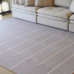 Tapete Artesanal Trama Basic de Sala Listras Cinza 150x300