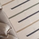 Tapete Artesanal Trama Basic de Sala Lines Verde e Preto 150x300