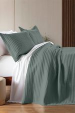Kit Colcha King 3 Peças Costurada Dallas Verde