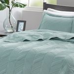 Kit Colcha Casal Golden Toque de Pessego Costurada Lotus - Verde