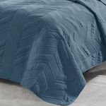 Kit Colcha King Golden Toque de Pessego Costurada Lotus - Azul