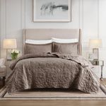 Kit Colcha King Golden Toque de Pessego Costurada - Taupe