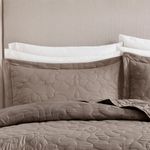 Kit Colcha King Golden Toque de Pessego Costurada - Taupe