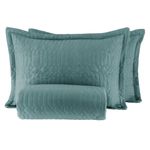 Kit Cobre leito Colcha King 3 Peças Daily Lisa Microfibra Costurada - Verde