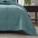 Kit Cobre leito Colcha King 3 Peças Daily Lisa Microfibra Costurada - Verde