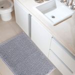 Tapete Banheiro Bolinha em Microfibra Antiderrapante 60x40cm Rosé