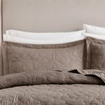 Kit Colcha Casal Golden Toque de Pessego Costurada - Taupe