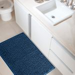 Tapete Banheiro Bolinha em Microfibra Antiderrapante 70x50cm - Azul
