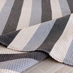 Tapete Artesanal Trama Basic Grande para Sala Faixas Cinza 200x350