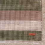 Tapete Artesanal Trama Basic Grande para Sala Faixas Verde 150x300